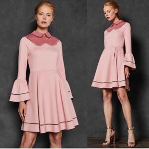 Ted Baker Pink Ladder Lace Fit & Flare Dress | US 6 | Derby Tea Party Ready
